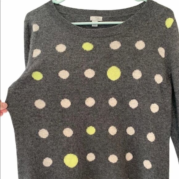 Halogen Grey Polka Dot Cashmere Sweater Size Large - Picture 3 of 5